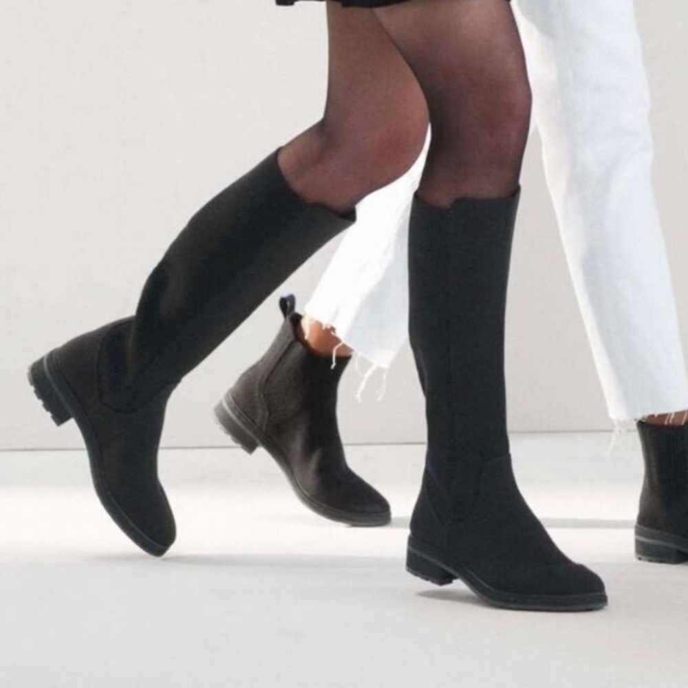 Rothy’s ~ The Tall Lug Boot In Black / Size 9